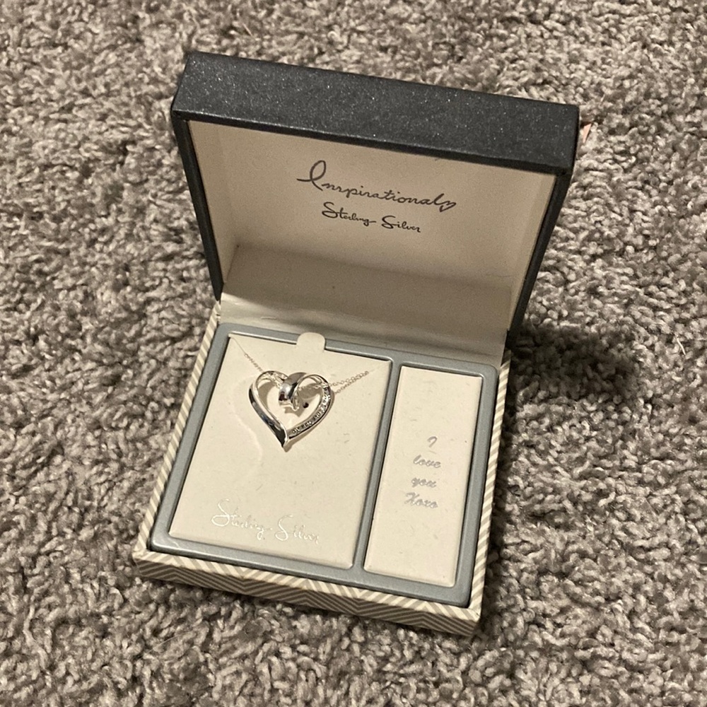 Sterling Silver Inscribed Heart Necklace